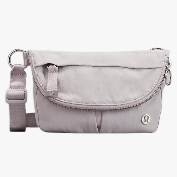lululemon athletica Handbags - LULULEMON Chrome Silver Grey All Night Festival BagMicro 2L Fanny Pack Sling Bag